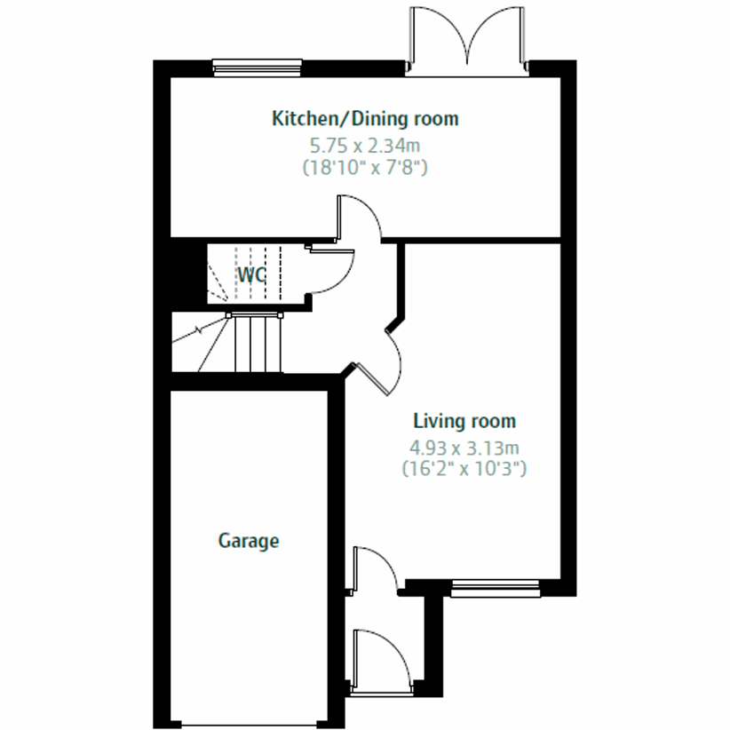 3 bedroom semi-detached house for sale - floorplan