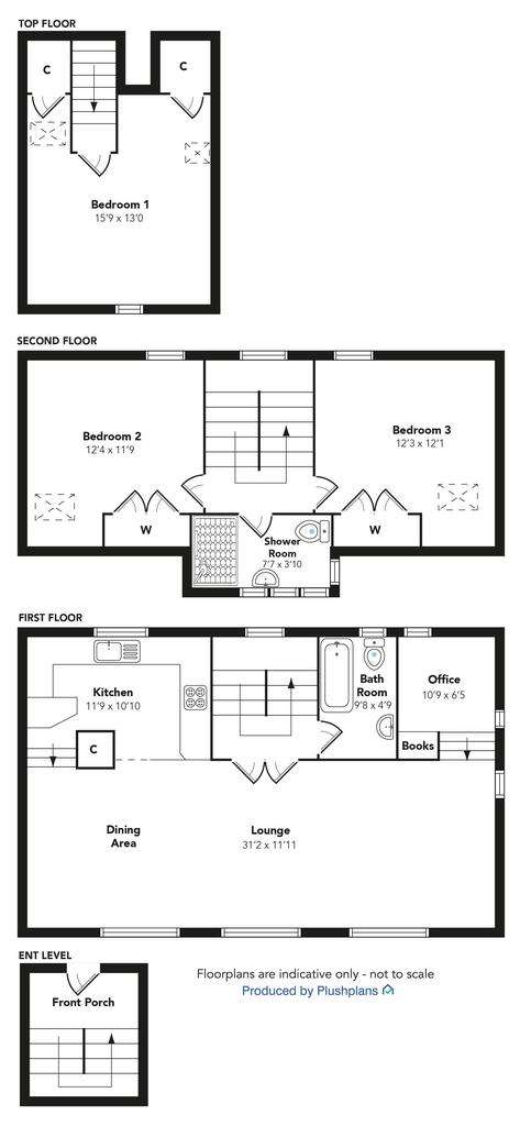 3 bedroom triplex for sale - floorplan