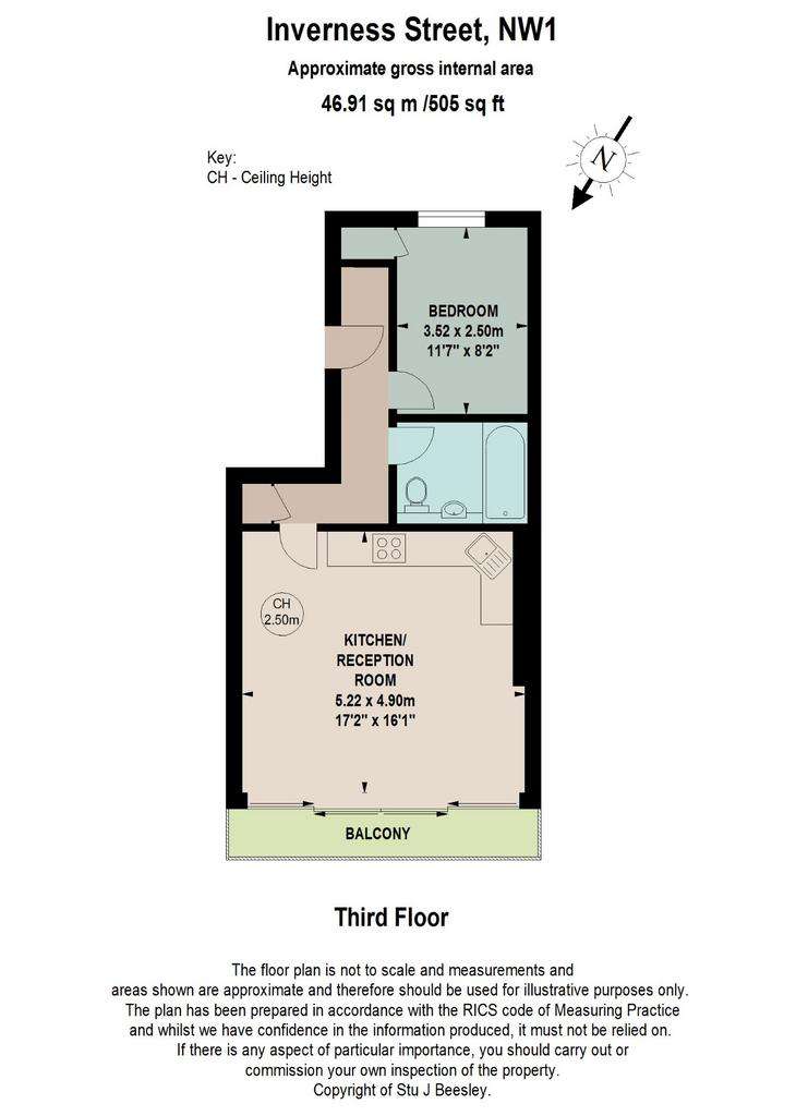 1 bedroom flat for sale - floorplan