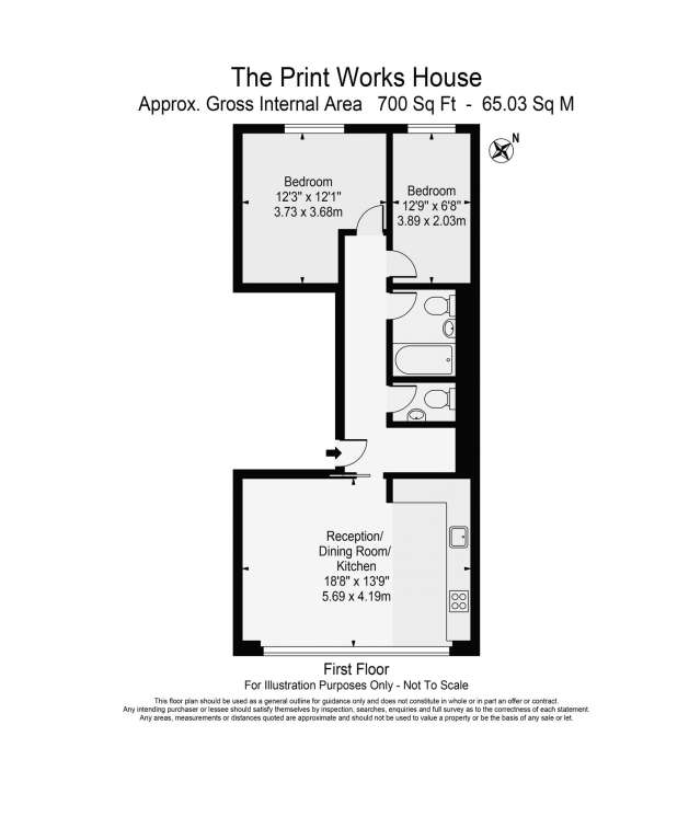 2 bedroom flat to rent - floorplan