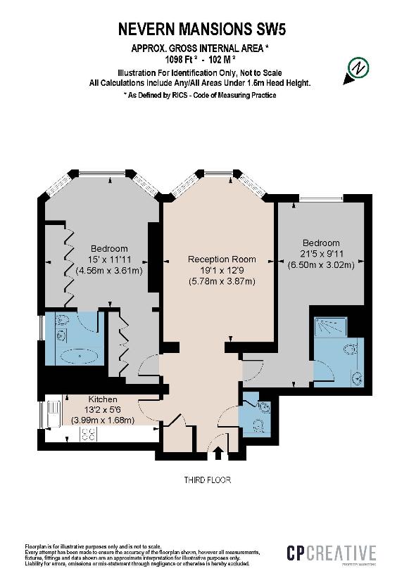 2 bedroom flat for sale - floorplan