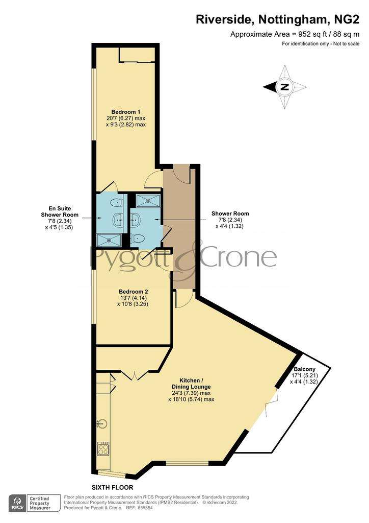 2 bedroom flat for sale - floorplan