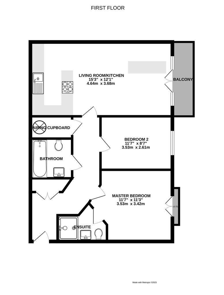 2 bedroom flat to rent - floorplan