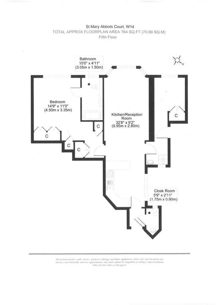 2 bedroom flat to rent - floorplan