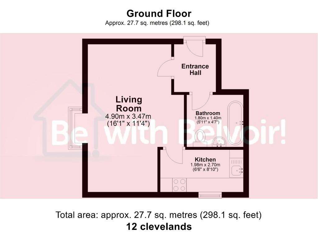 Studio flat to rent - floorplan