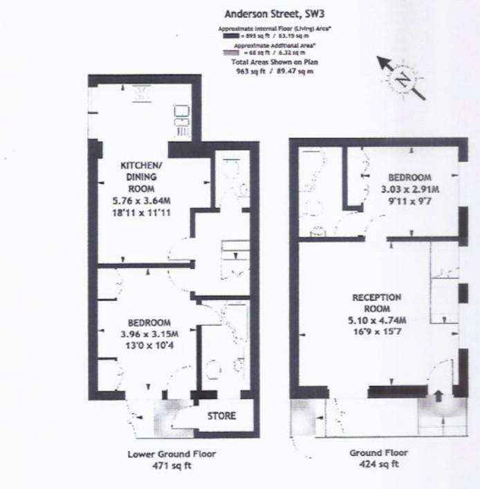 2 bedroom flat to rent - floorplan