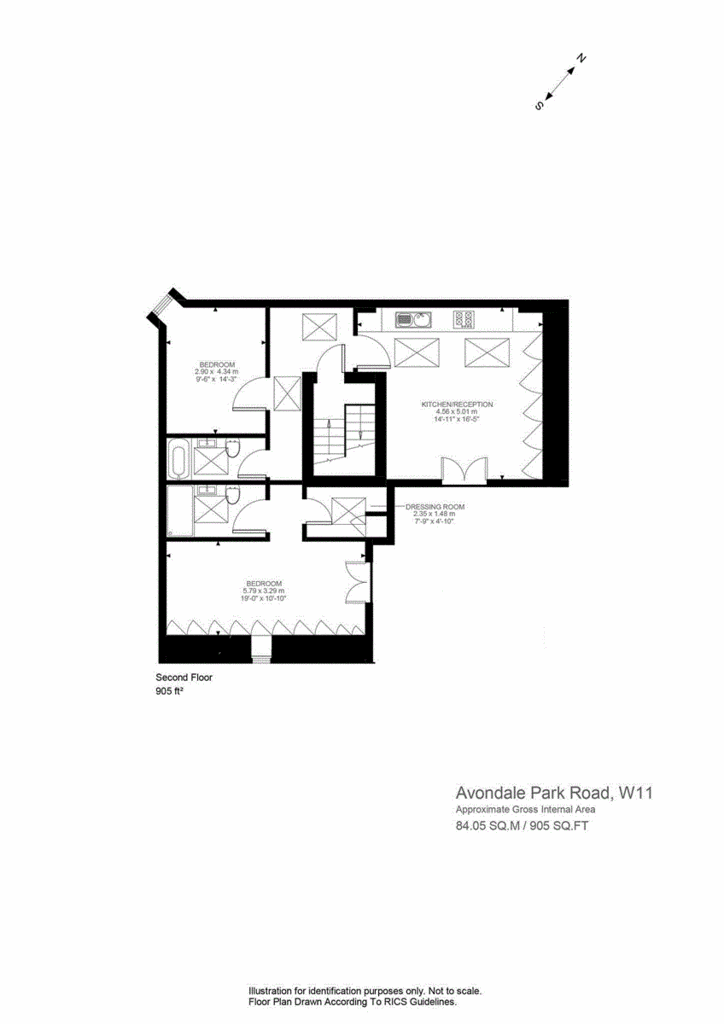 2 bedroom flat to rent - floorplan