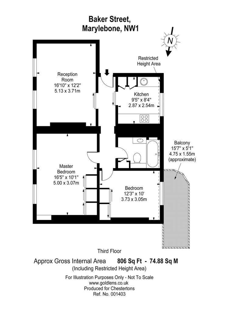 2 bedroom flat to rent - floorplan