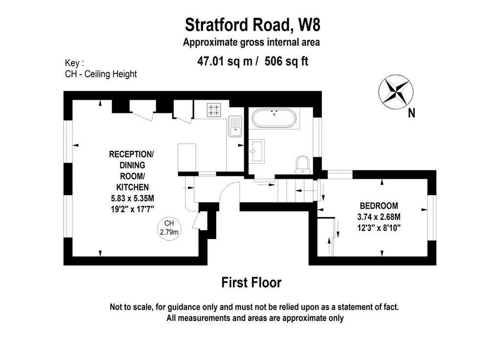 1 bedroom flat to rent - floorplan