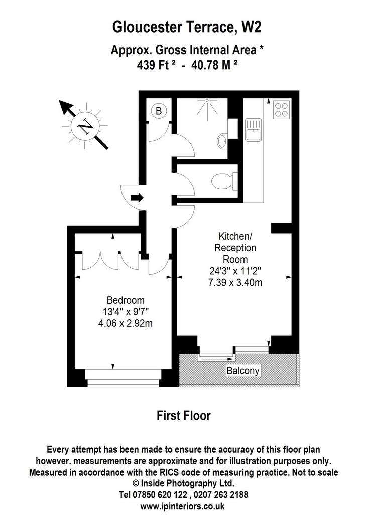 1 bedroom flat to rent - floorplan