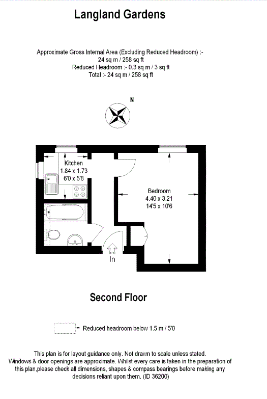 Studio flat to rent - floorplan