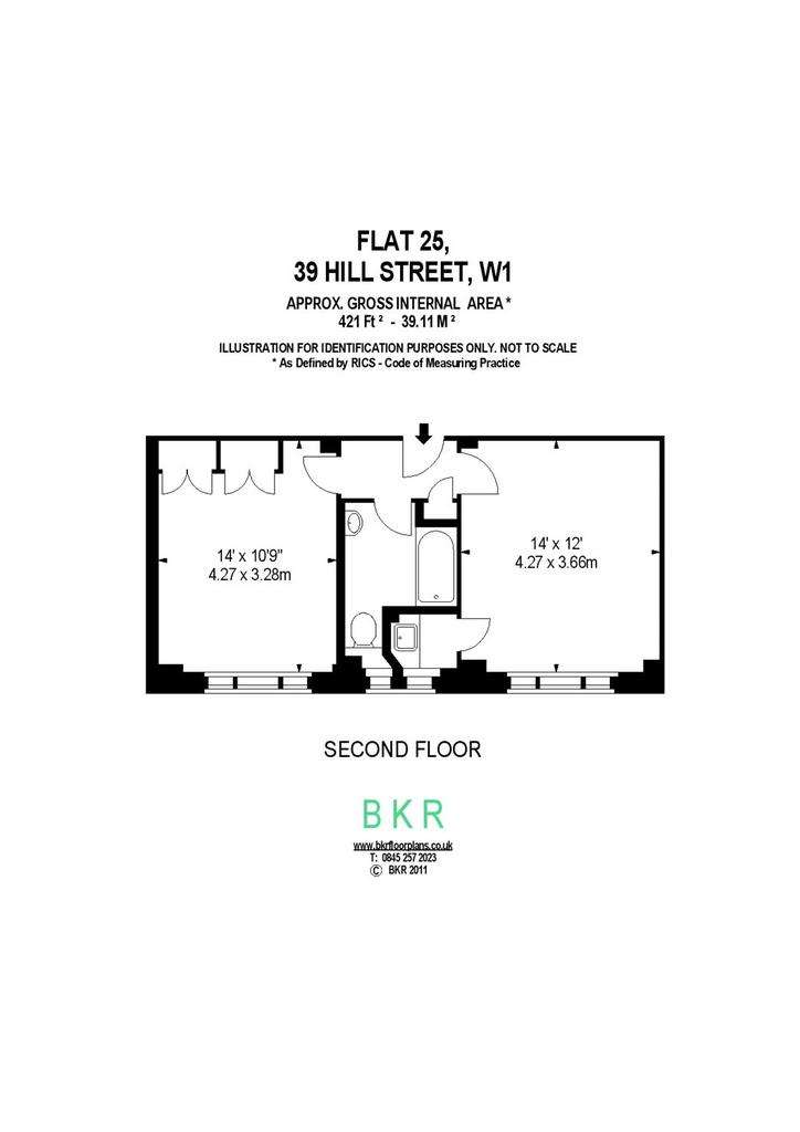 1 bedroom flat to rent - floorplan