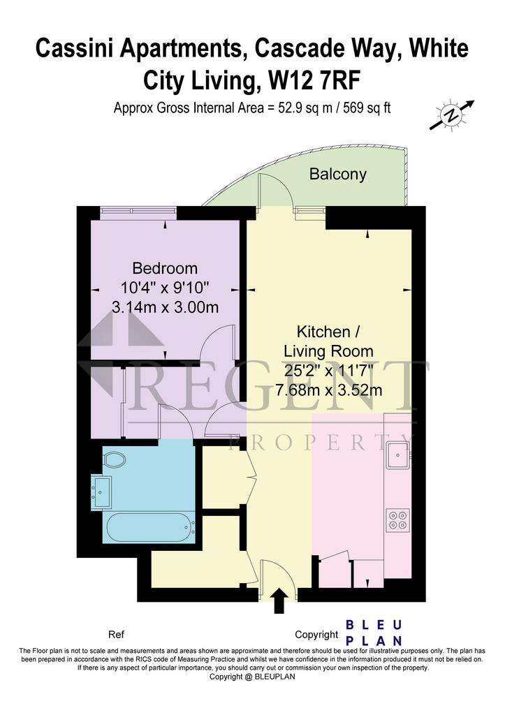 1 bedroom flat to rent - floorplan