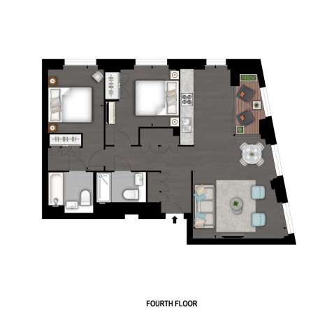 2 bedroom flat to rent - floorplan