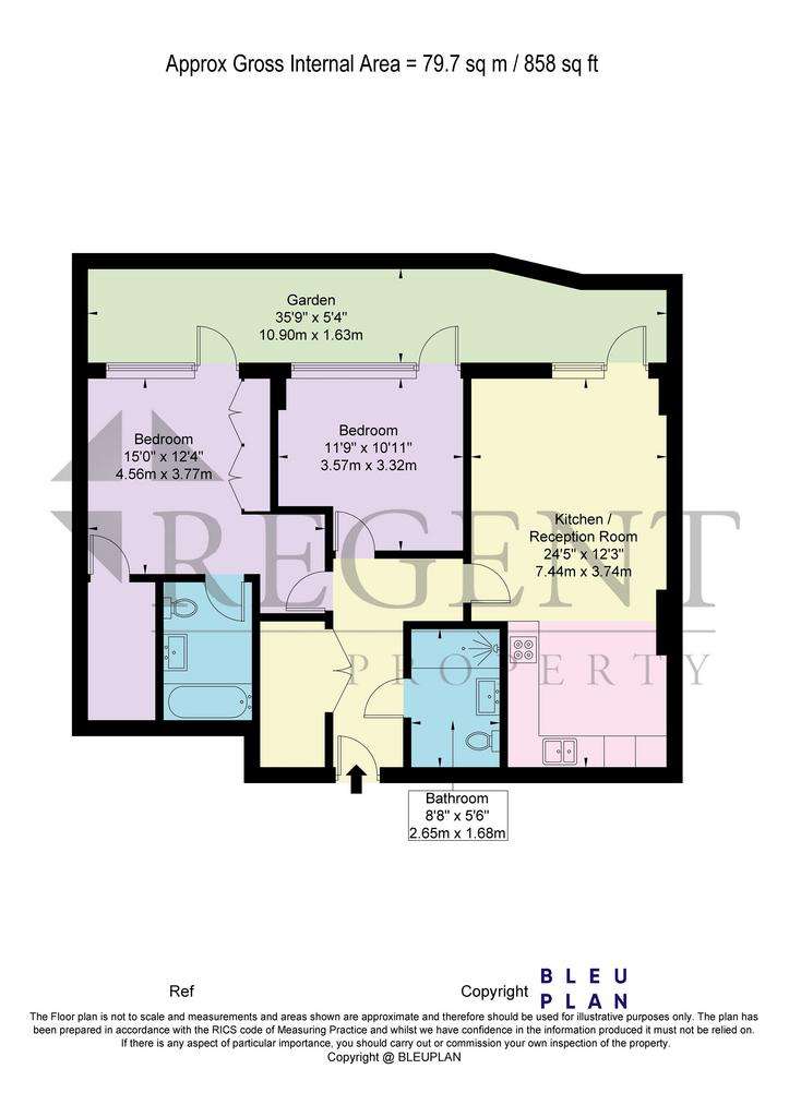 2 bedroom flat to rent - floorplan