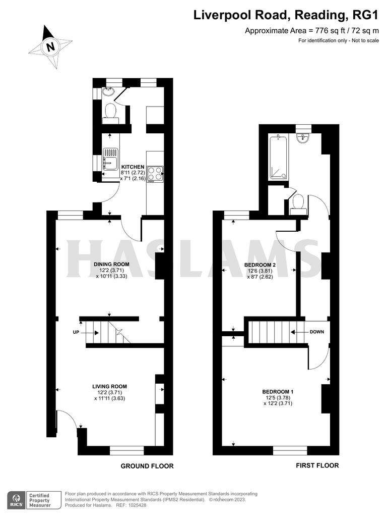 2 bedroom terraced house to rent - floorplan