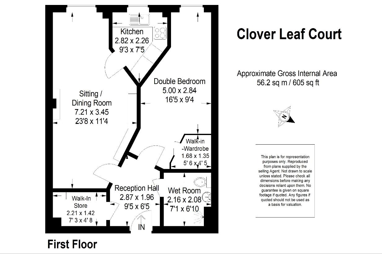 1 bedroom flat for sale - floorplan