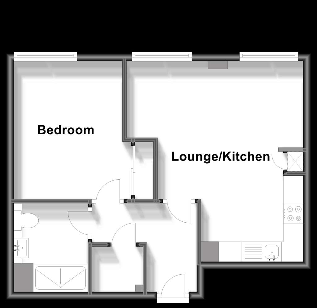 1 bedroom ground floor flat for sale - floorplan