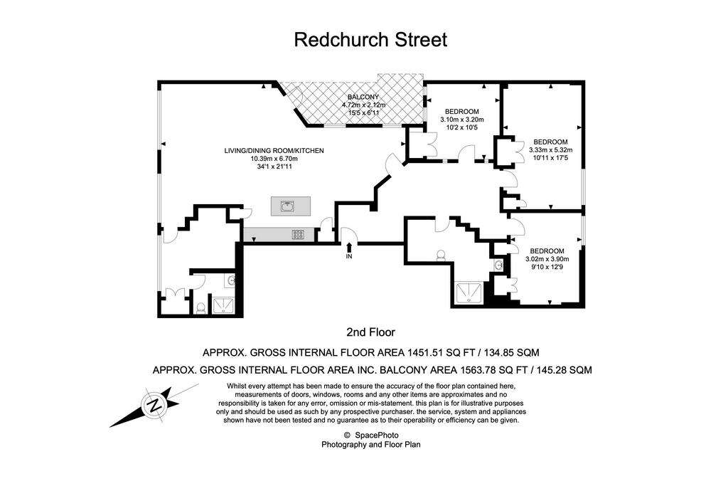 3 bedroom flat to rent - floorplan