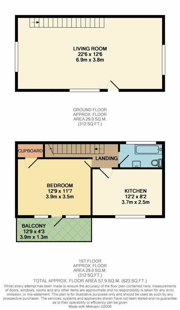 1 bedroom detached bungalow for sale - floorplan