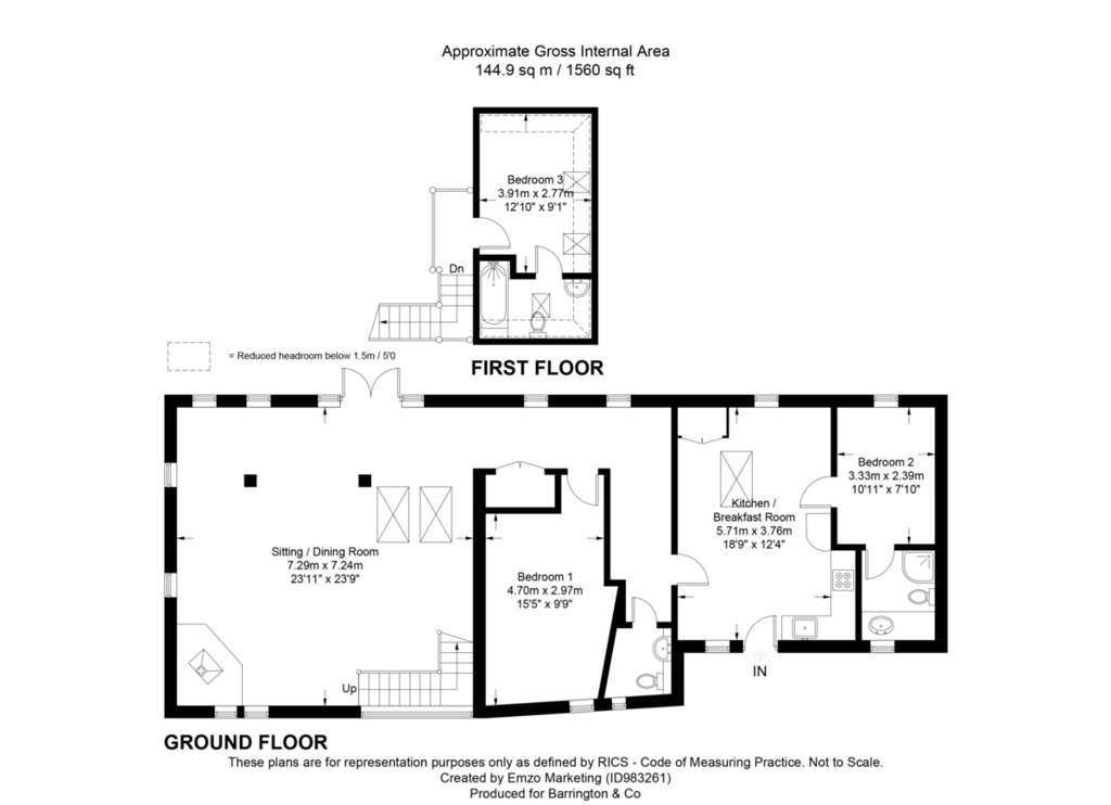 3 bedroom barn conversion for sale - floorplan