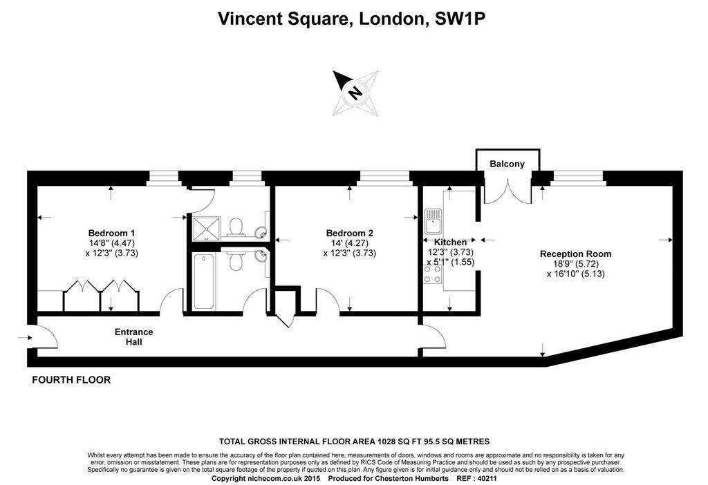 2 bedroom flat to rent - floorplan