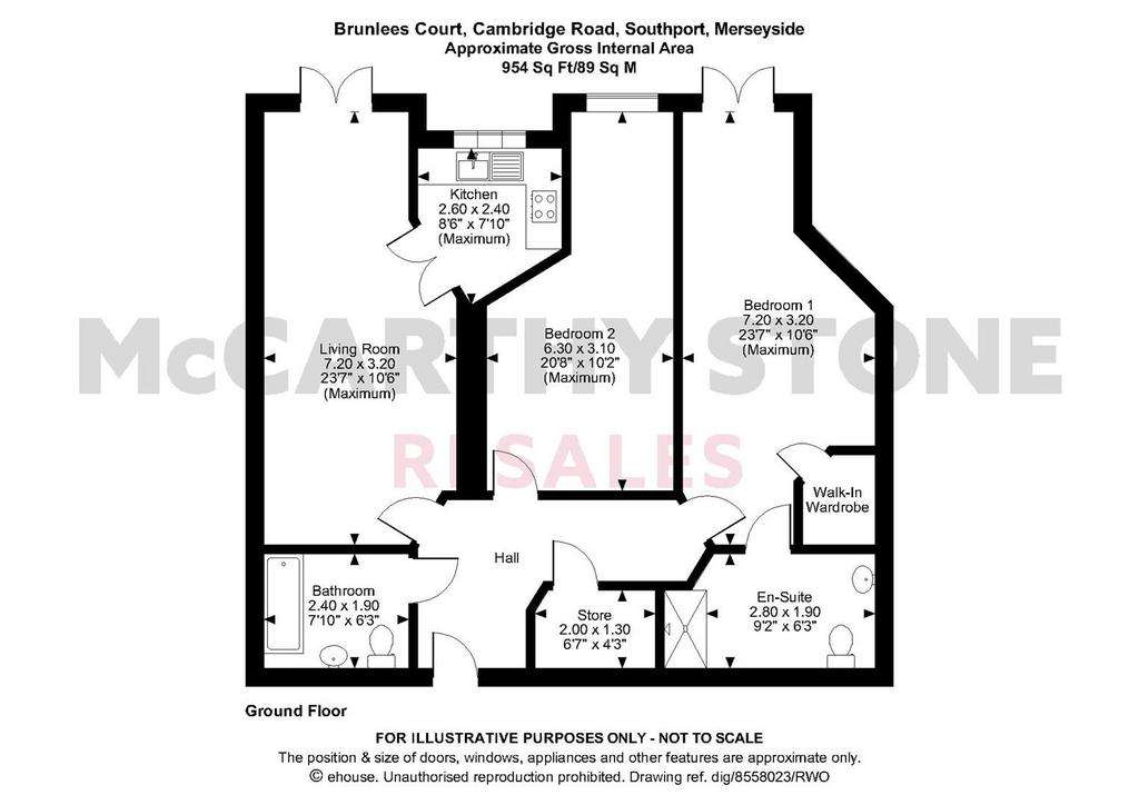 2 bedroom flat for sale - floorplan