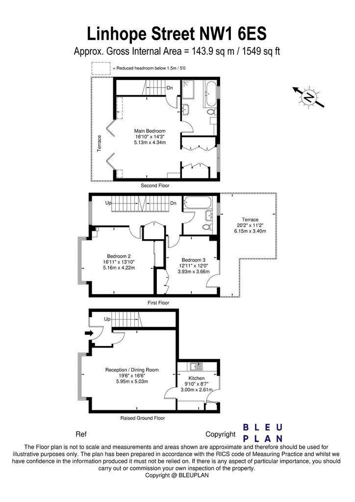 3 bedroom flat to rent - floorplan