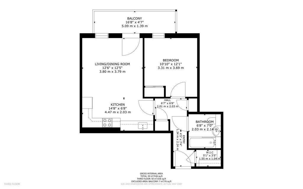 1 bedroom flat to rent - floorplan