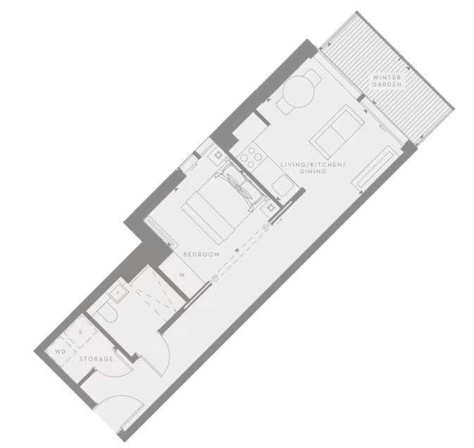 1 bedroom flat to rent - floorplan