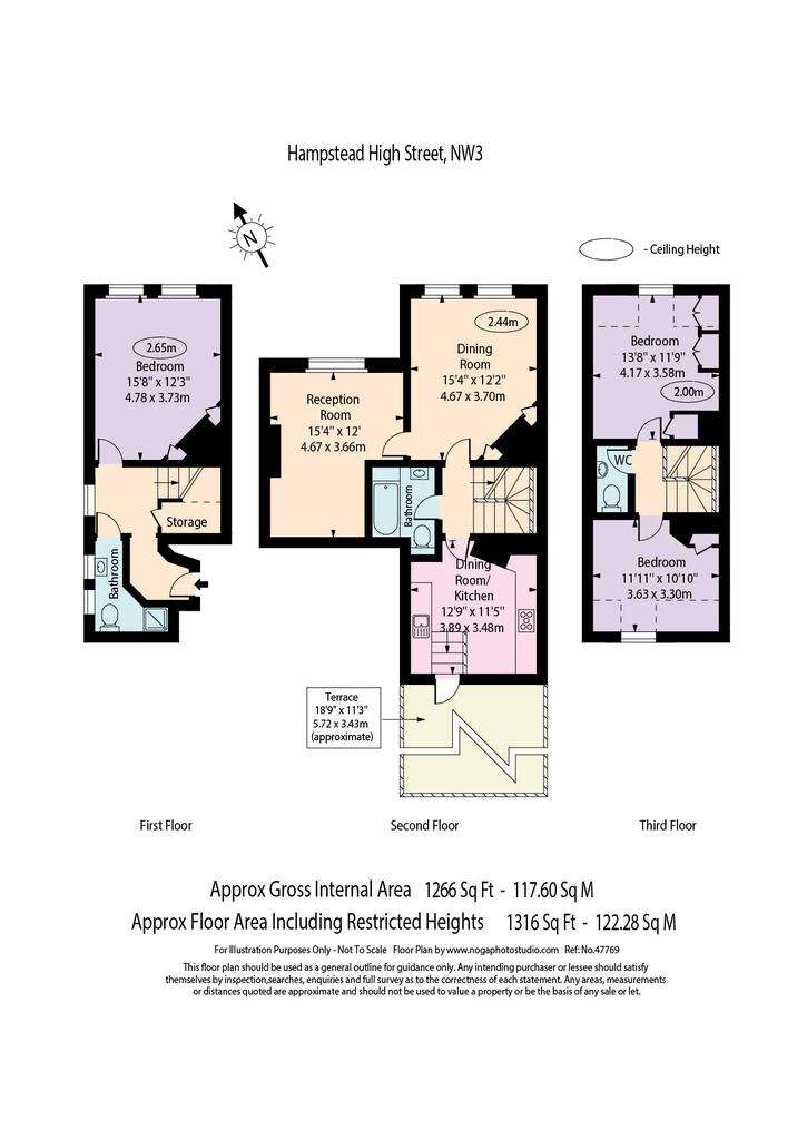 3 bedroom flat to rent - floorplan