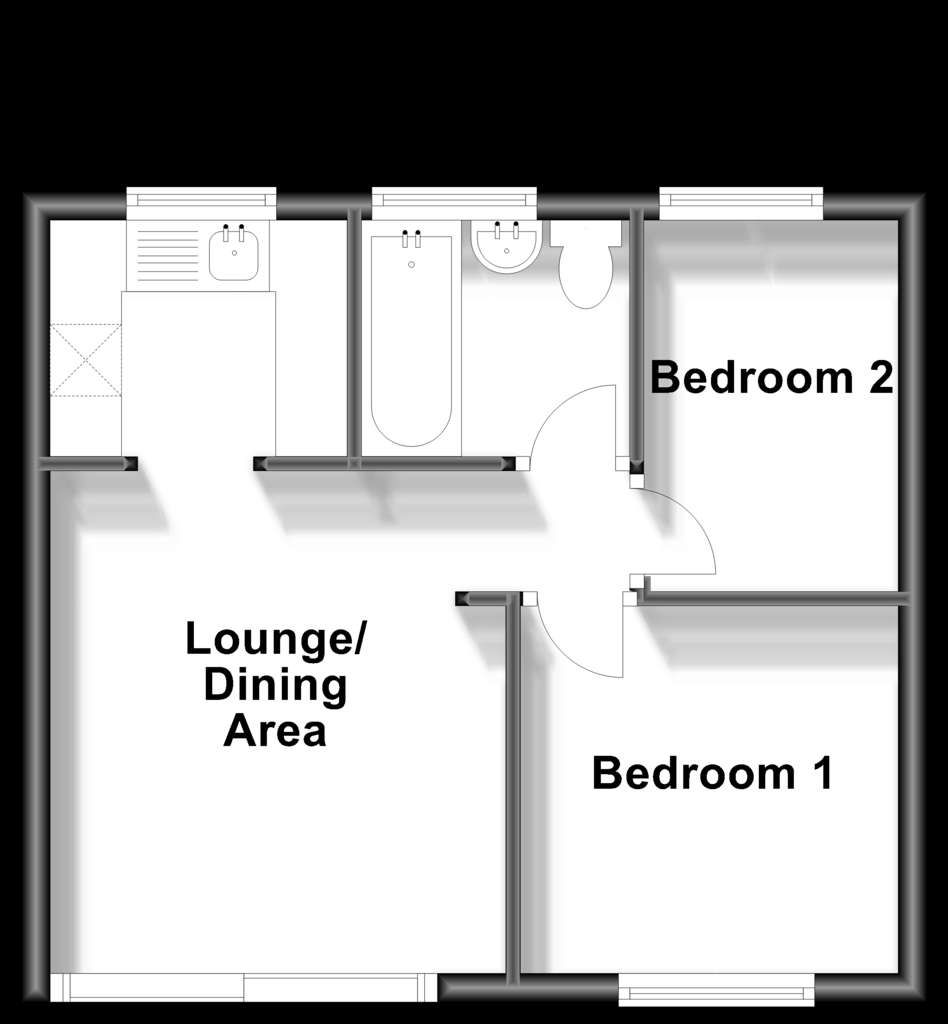 2 bedroom park home for sale - floorplan