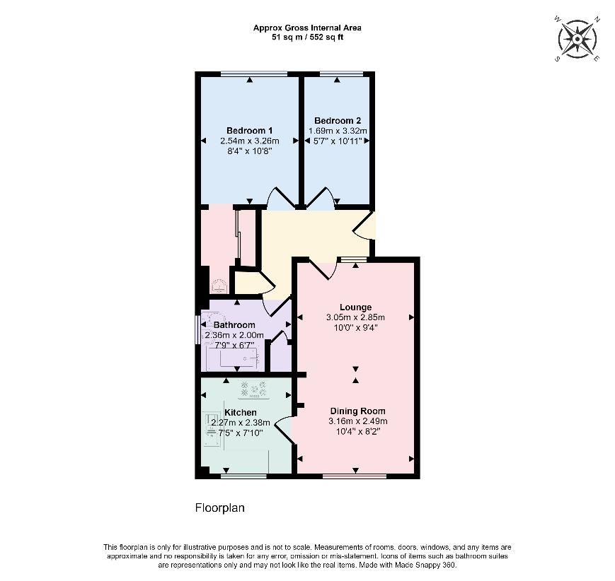 2 bedroom flat for sale - floorplan