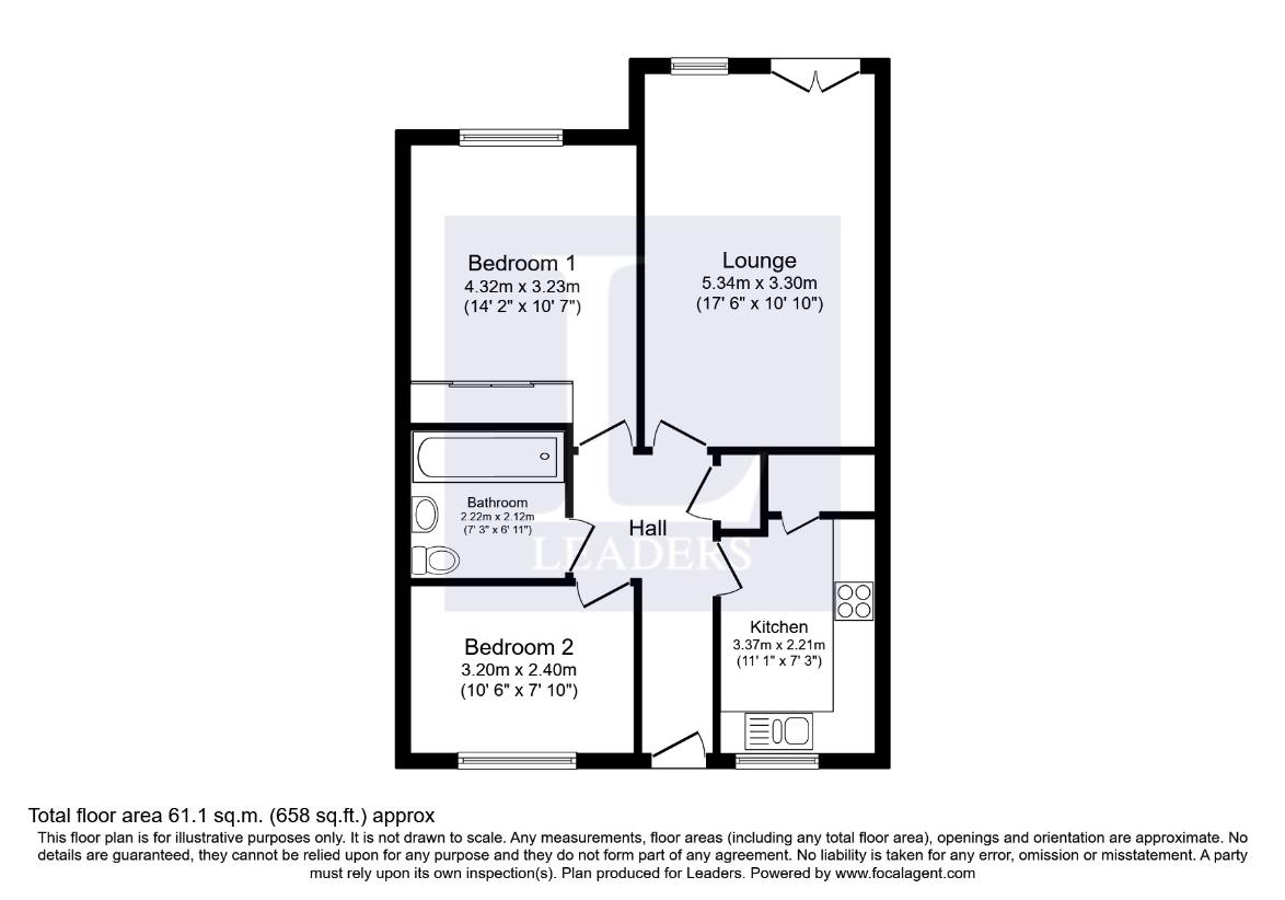 2 bedroom property for sale - floorplan