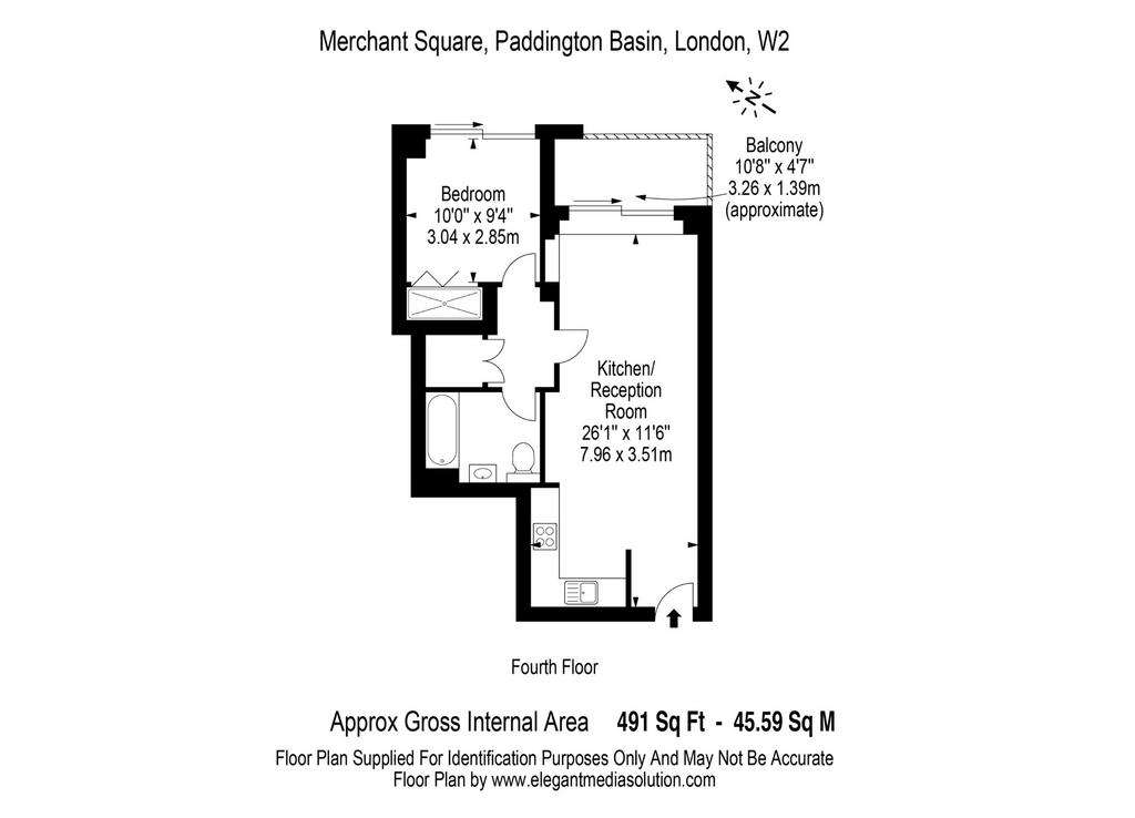 1 bedroom flat to rent - floorplan