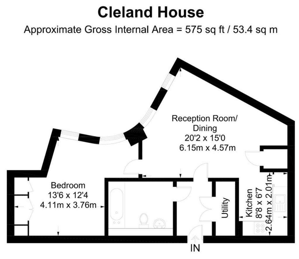 1 bedroom flat to rent - floorplan