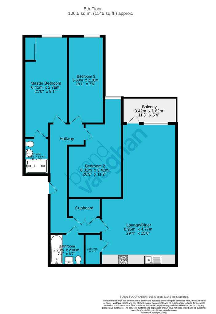 3 bedroom flat to rent - floorplan