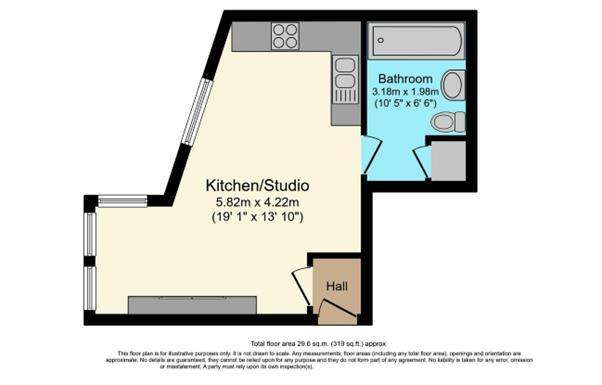 Studio flat to rent - floorplan