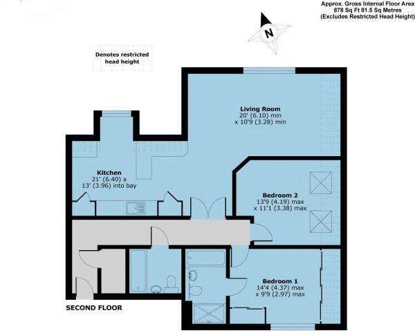 2 bedroom flat for sale - floorplan