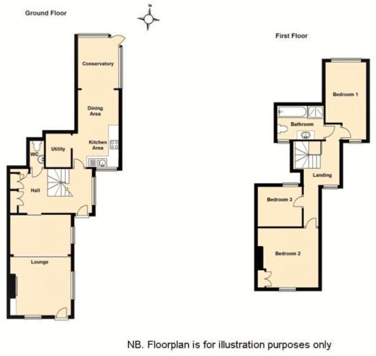 3 bedroom semi-detached house for sale - floorplan