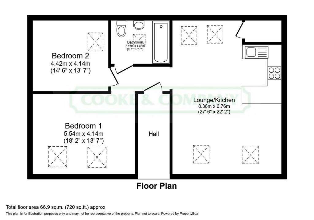 2 bedroom penthouse apartment for sale - floorplan