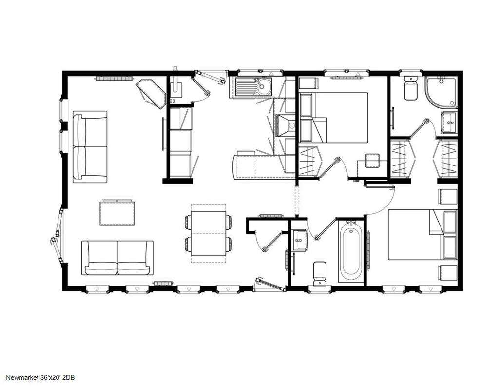 2 bedroom park home for sale - floorplan