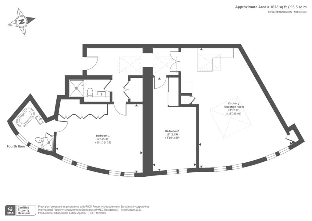 2 bedroom flat to rent - floorplan