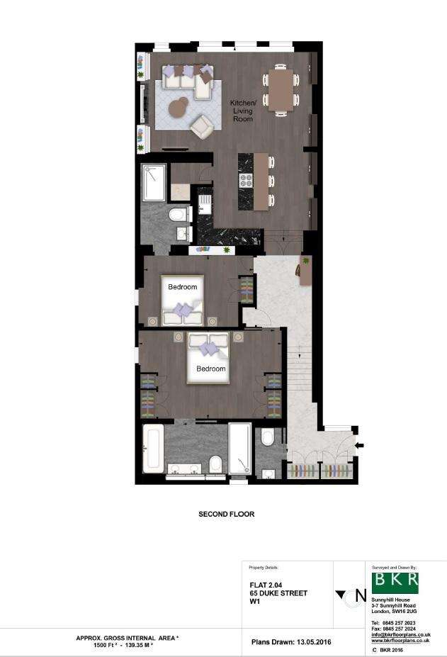 2 bedroom flat to rent - floorplan