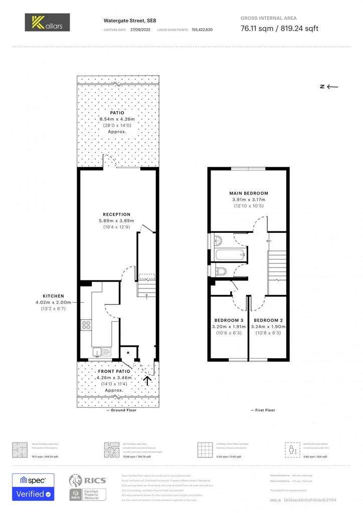 3 bedroom end of terrace house to rent - floorplan