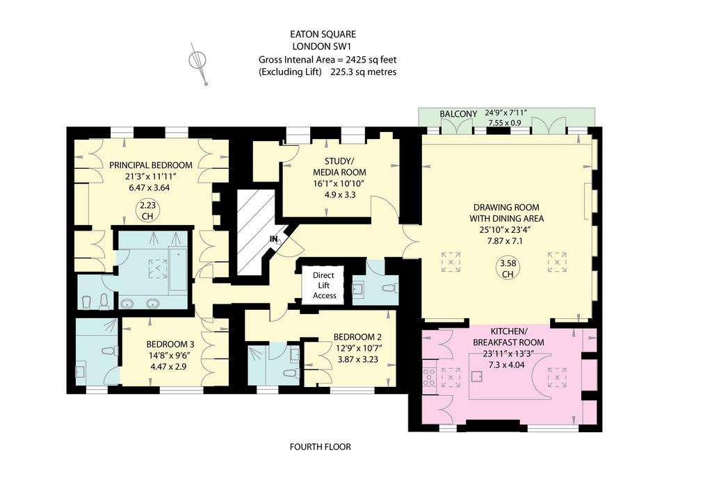 3 bedroom penthouse apartment to rent - floorplan