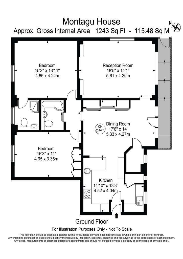 2 bedroom flat to rent - floorplan