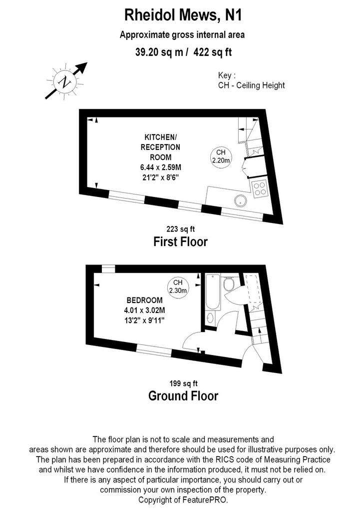 1 bedroom mews house to rent - floorplan