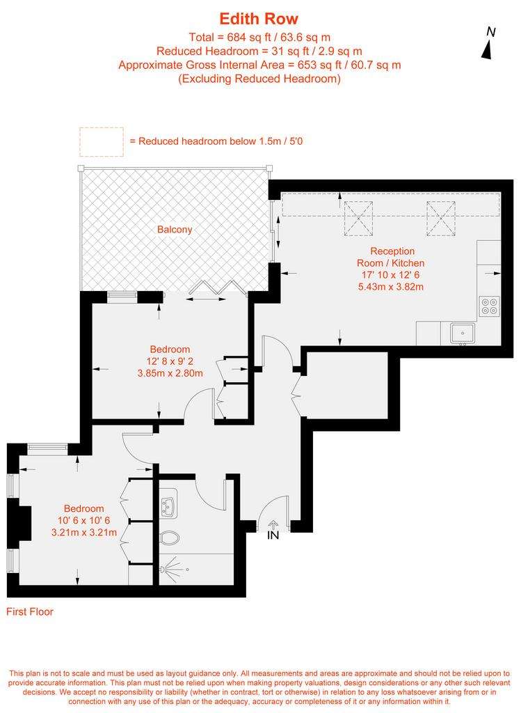 2 bedroom flat to rent - floorplan