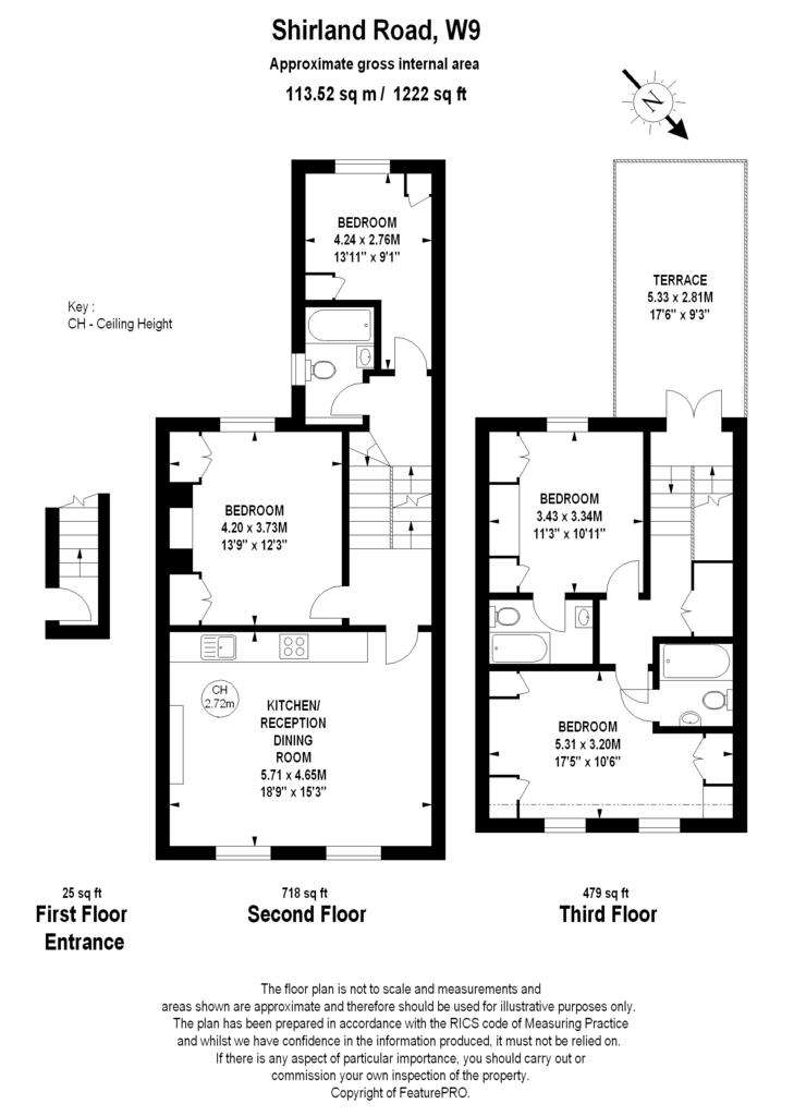 4 bedroom flat to rent - floorplan